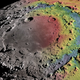 Topographic map of the Orientale impact basin on the Moon.